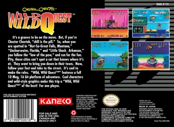 Chester Cheetah - Wild Wild Quest (USA) (Beta) box cover back